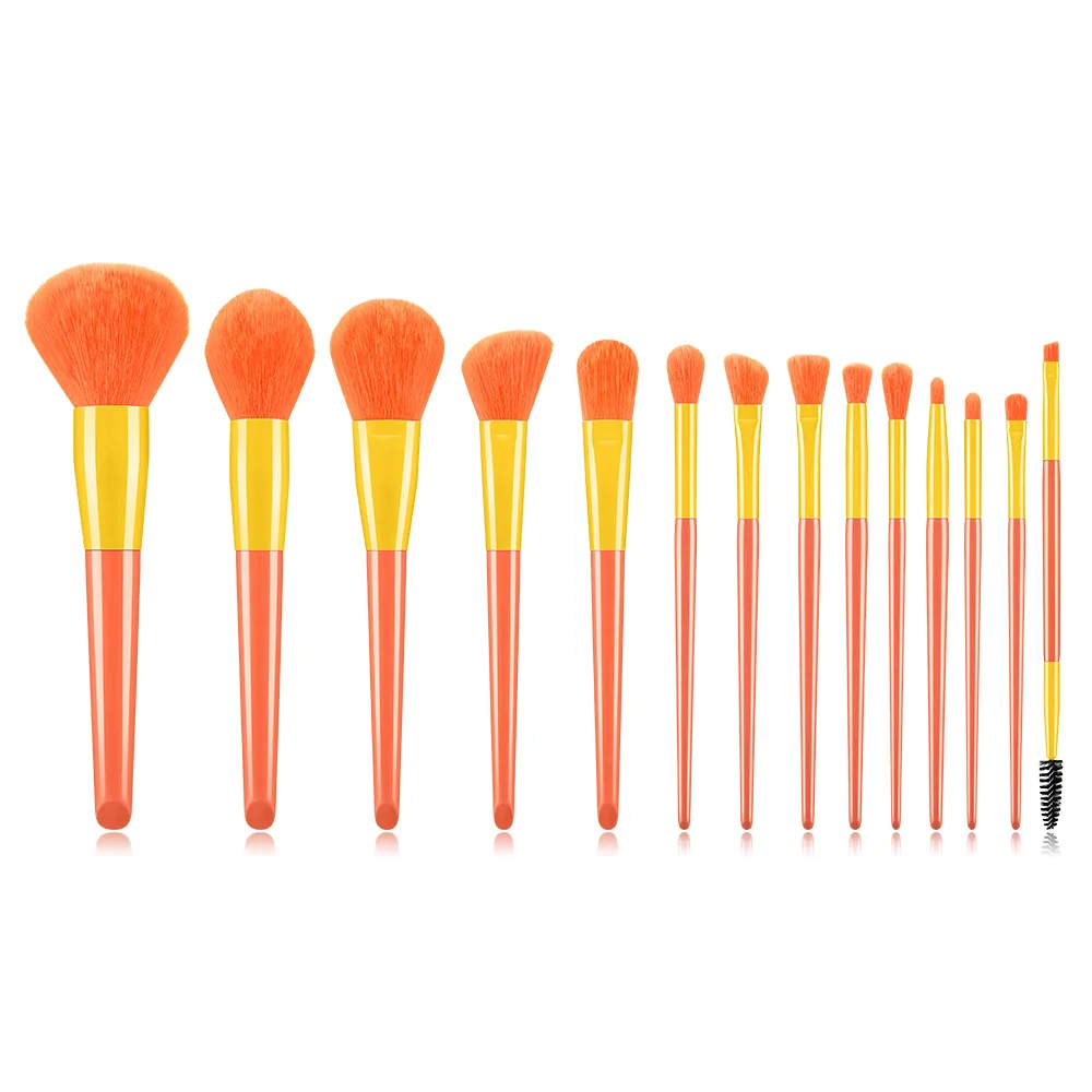 

14 candy super sweet makeup brush set, eye shadow brush, eyelash brush, full set of beauty tools