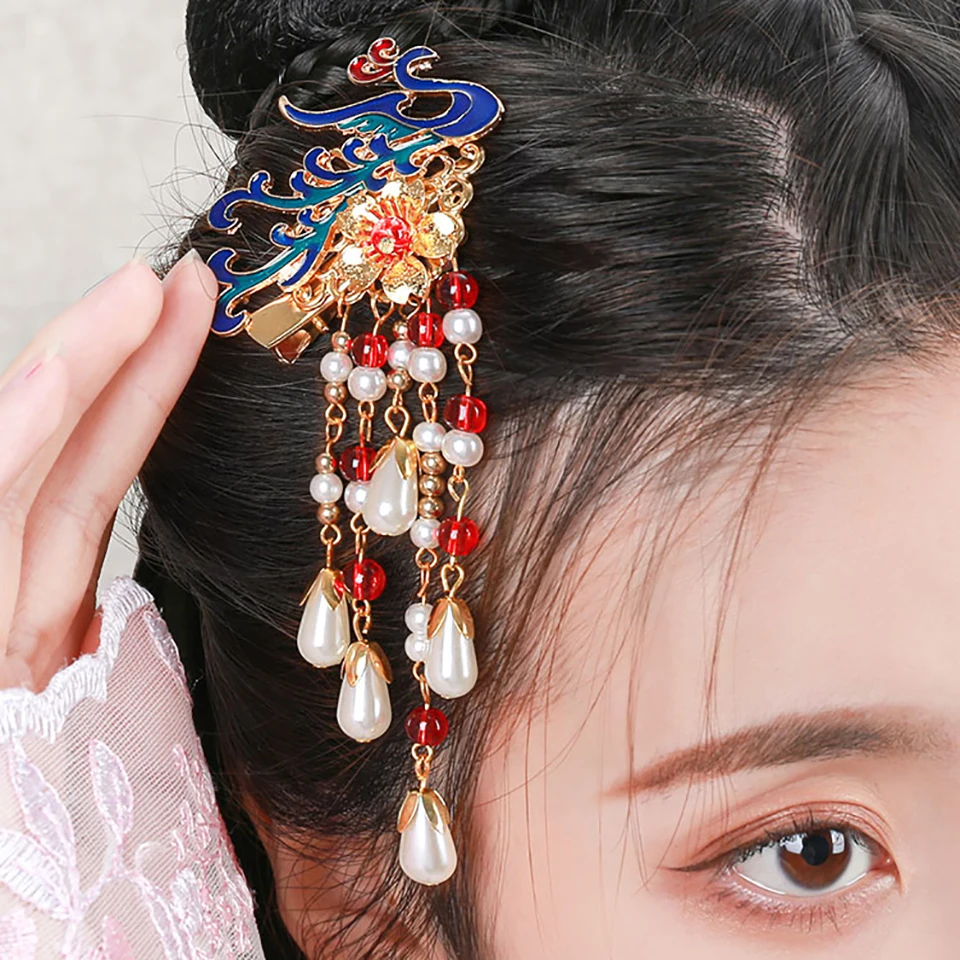 MIYOU китайский ханьфу Чонсам древности аксессуары Корона для волос кисточкой клип