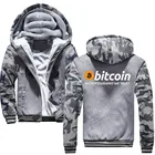 Зимняя мужская уличная одежда, свитшот на молнии, женский Принт Биткоин в криптографии, сделанная на заказ утепленная куртка, спортивные толстовки