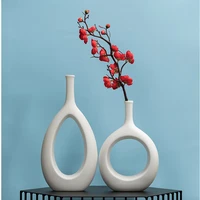 creative ceramic hollow art vase luxury creative black and white flower arrangement container living room deco vase wedding deco