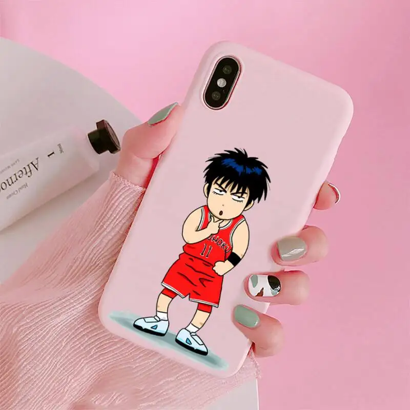

Cartoon basketball anime Slam Dunk Phone Case Candy Color for iPhone 6 7 8 11 12 s mini pro X XS XR MAX Plus