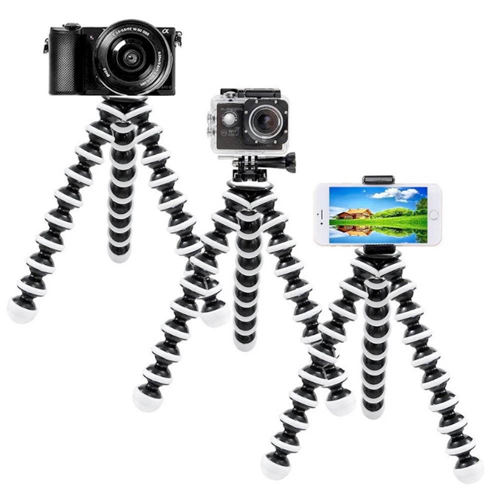 Octopus Tripod Lightweight Portable Mobile Camera Holder Clip Smartphone Monopod Tripe Stand S M L XL Size for Phone | Электроника