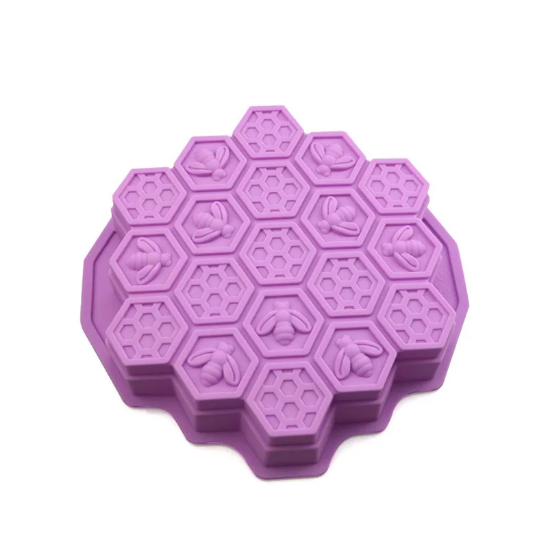 Cake Mould Silicone Bee Chocolate Candle Mold Bakeware 19 Cell Honeycomb Soap mold | Дом и сад