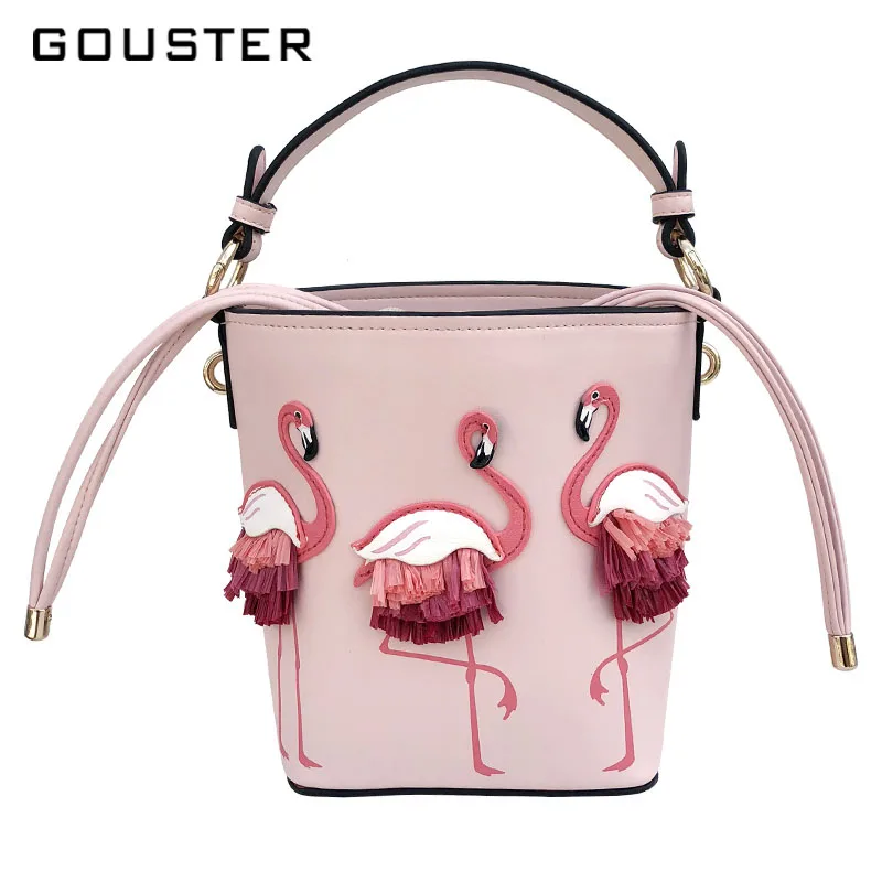 2019 бренд показ мод Сумка Женская шнурок женский Фламинго сумка мешок для милых