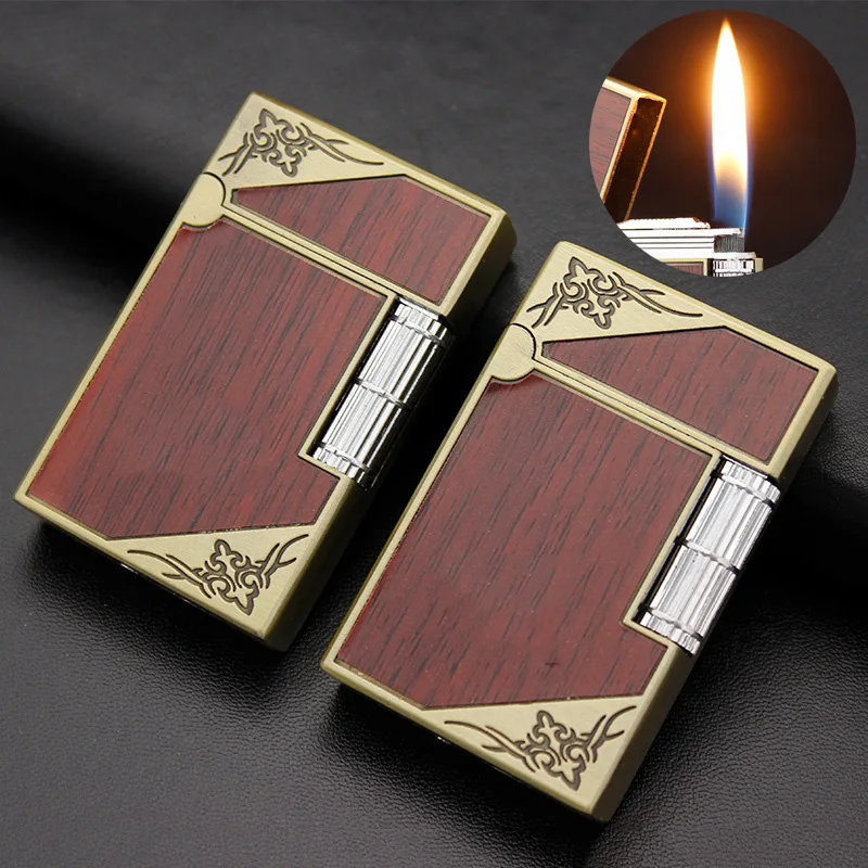 Ветрозащитная Бутановая газовая зажигалка Ретро портативная Зажигалка