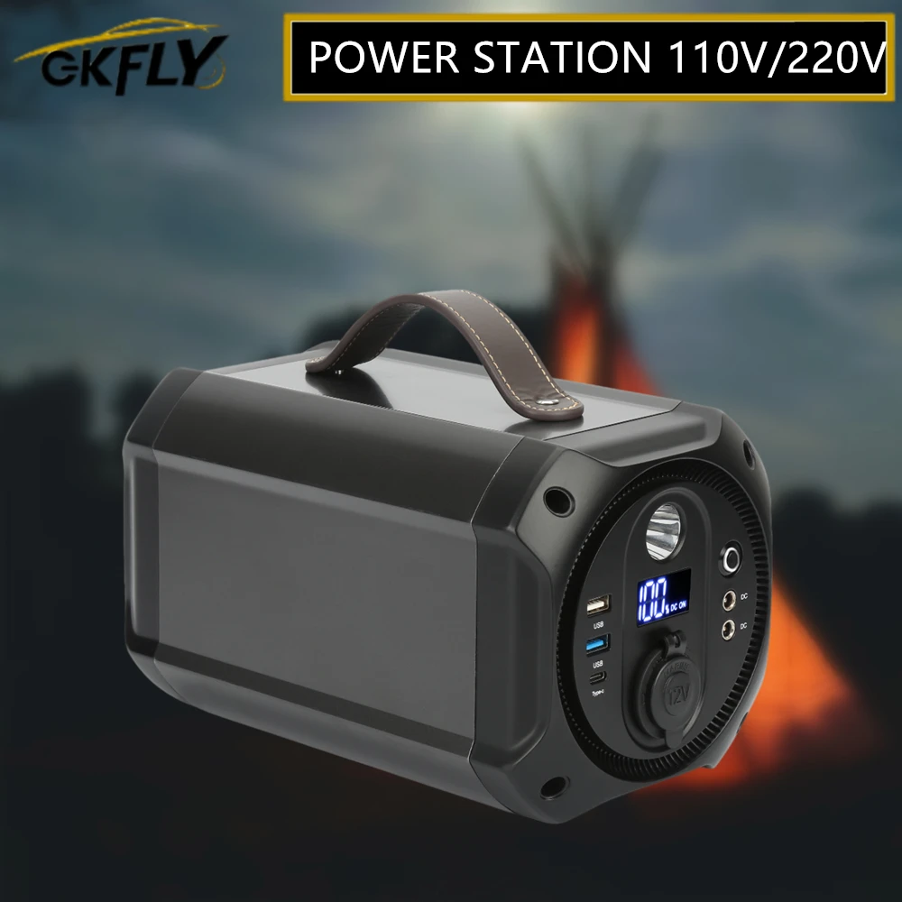 

GKFLY 300W Power Station Lithium Battery Type-C For Outdoors Traveling Portable Generator Emergency Backup Supply 110V 220V