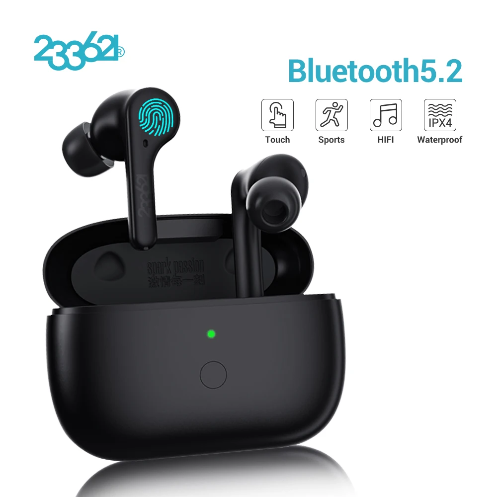 

233621 AXEL TWS ANC Noise cancelling Earbuds HIFI Stereo Sports Waterproof Earphones Support Wireless Charging headphone