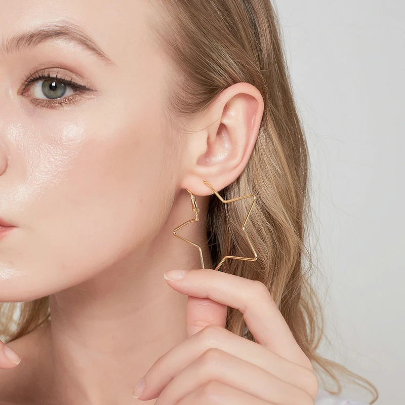 Женские крупные серьги-кольца Mytys Модные металлические серьги из латуни вечерние