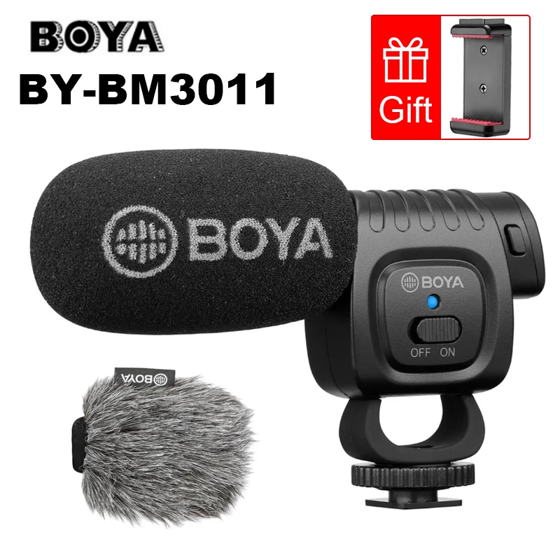 

Boya BY-BM3011 On Camera Cardioid Condenser Microphone Audio Video Mic for Canon Nikon DSLR PC Smartphone Live Streaming Vlog