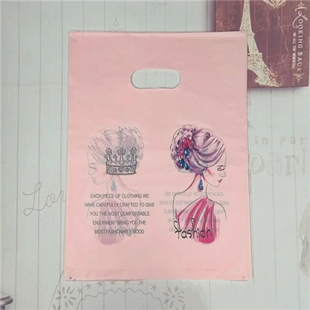 Pink crown Цельность 20*25 см 50 шт. свадебные подарки бутик подарки Ювелирные изделия пластиковая упаковка сумки для хранения покупок упаковка пластиковые ручки сумки - Цвет: Pink crown
