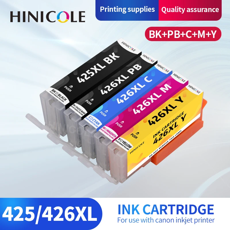 

HINICOLE For Canon Pixma MG6140 MG6240 MG8140 MG8240 Printer Cartridge Ink PGI-425 CLI-426 PGI425 5C