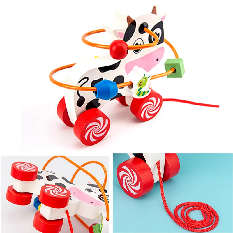 Детские развивающие деревянные игрушки Монтессори с животными автомобиль