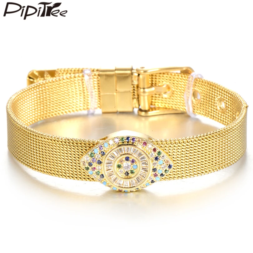 Женский браслет из нержавеющей стали Pipitree многоцветный Браслет золотого цвета с