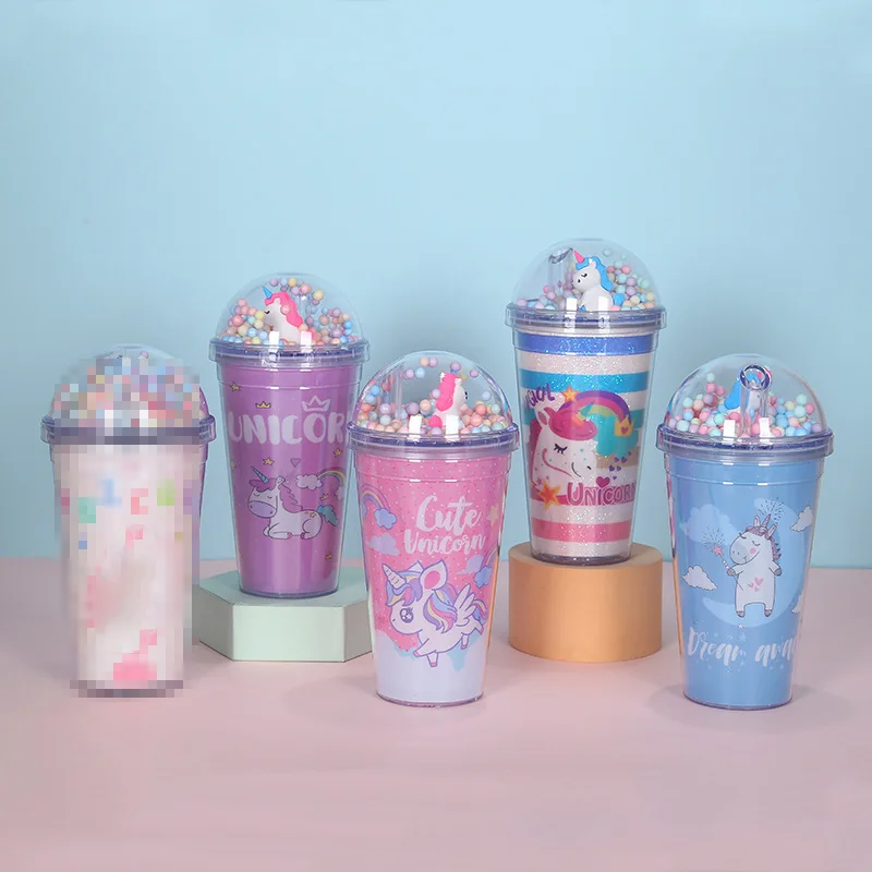 Радужная чашка для воды с единорогом милая креативная летняя дробленного льда