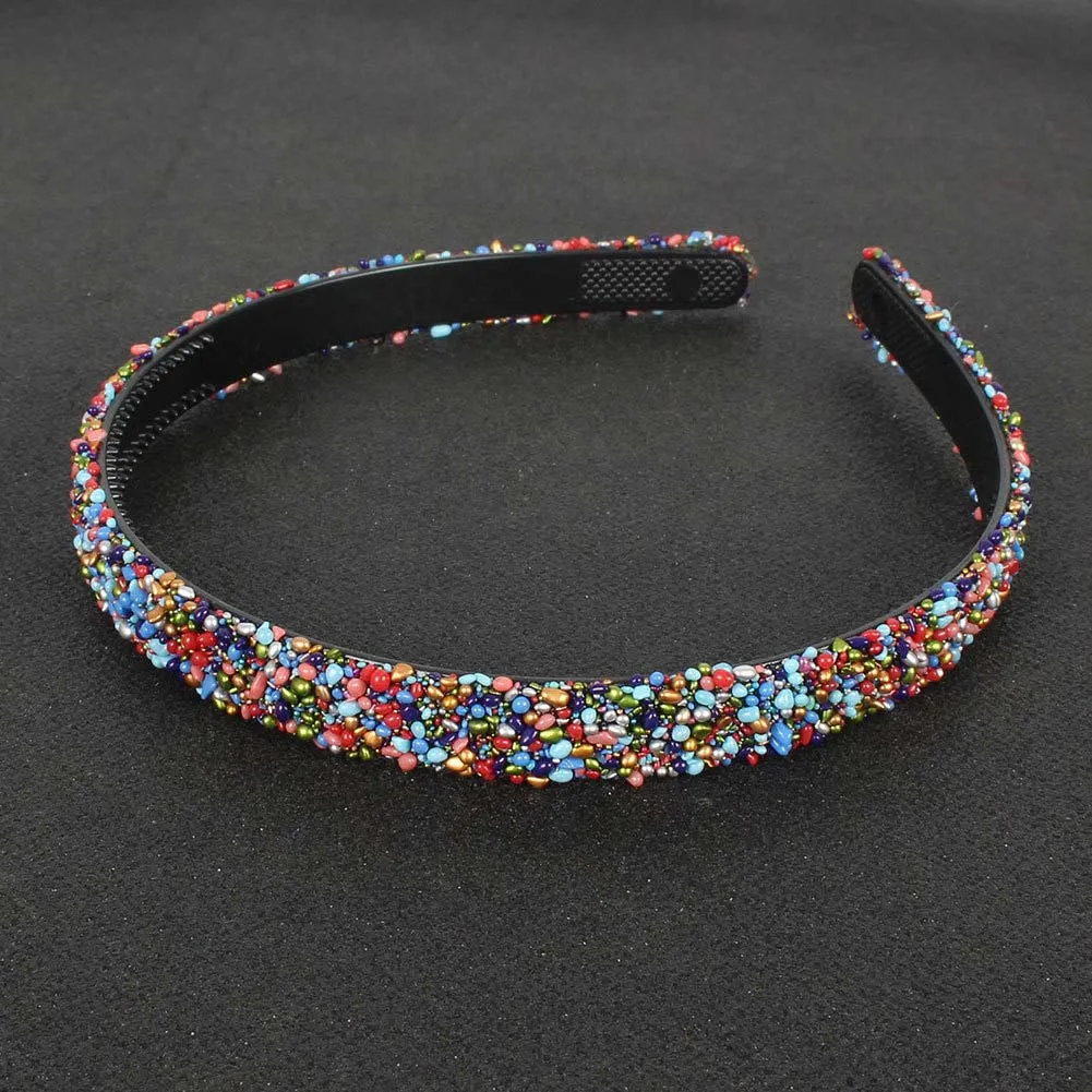 

Luxury Simulated Crystal Pearl Rhinestones Padded Hair Bands Hair Accessories Hairbands Sparkly Headdress White Women Headbands