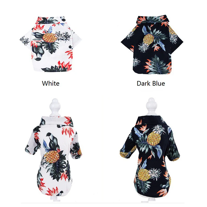 

s Pet Summer Printed Shirt, Dog Thin Short Sleeves Costume Pineapple Pattern