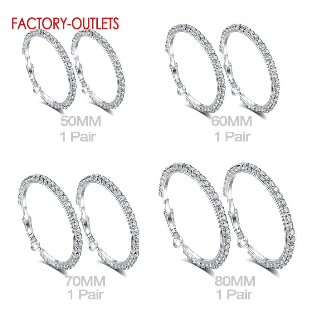 

Новая распродажа 100% 925 Стерлинговое Серебро Круглый Роскошные серьги в виде колец, модные серьги для женщин вечерние ювелирные украшения па...