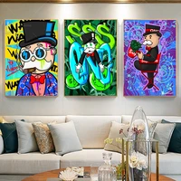 abstract canvas painting poster alec monopoly red chair cartoon art posters prints wall pictures bedroom decoration living room