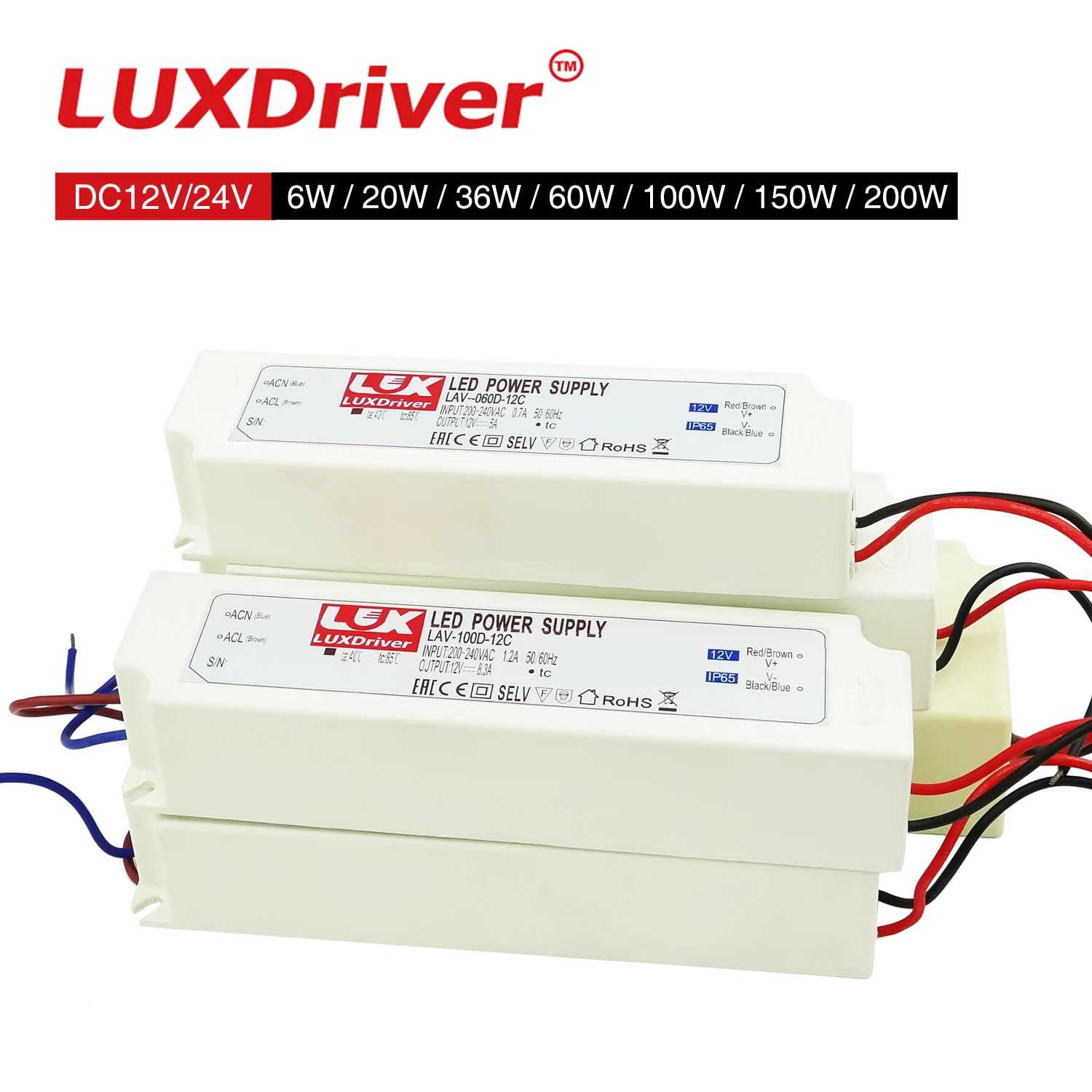 

Водонепроницаемый драйвер для освещения, IP67, 12 В, 36 Вт/60 Вт/100 Вт/150 Вт/200 Вт