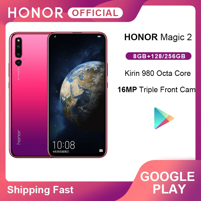 Honor Magic2 Magic 2 смартфон Google Play Kirin 980 6 39 дюймов полный экран 2340x1080 UI 0 Восьмиядерный 3500