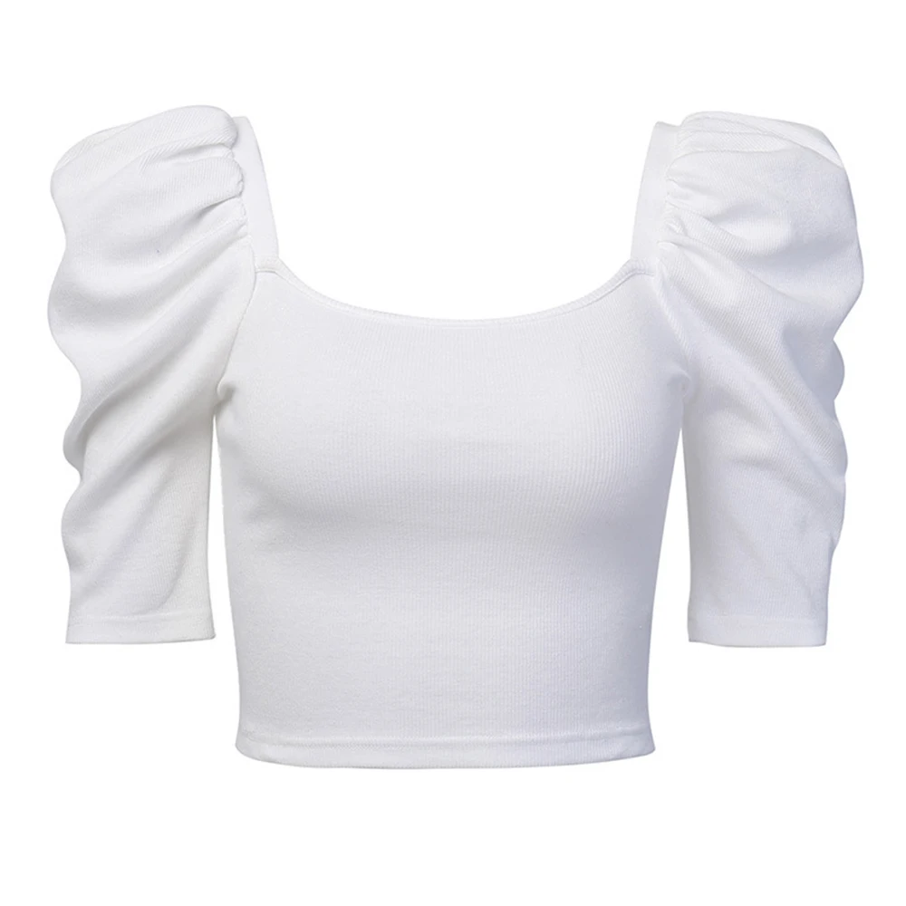 Сексуальная Женская облегающая однотонная Базовая футболка топы Femme Blusa Mujer