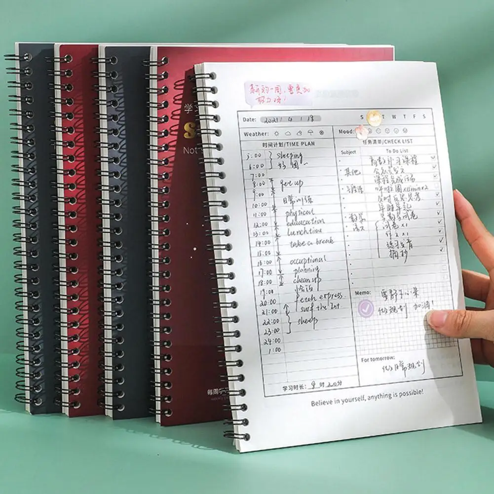 

Daily Weekly Planner Agenda Notebook Binder Habit Schedules Time Supplies Stationery Planning Office School Organizer Notep H5T8