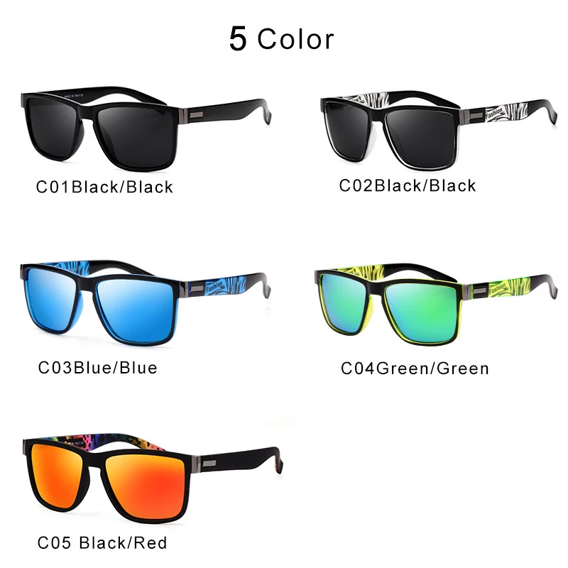 

2020 Classic Driving Square Polarized Sunglasses Men Green Blue Lens Sun Glasses Women UV Protection Goggles Male Gafas de sol