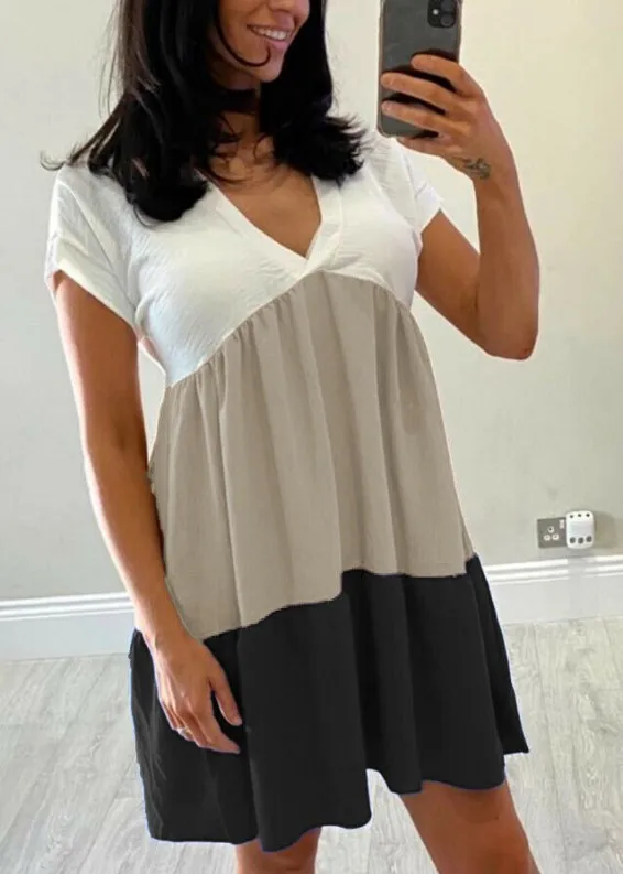 

Casual Loose Summer Dress For Women Sexy V-neck Short Sleeve Oversize Hem Woman Dresses Fashion Beach Sundress Robe Femme 2021