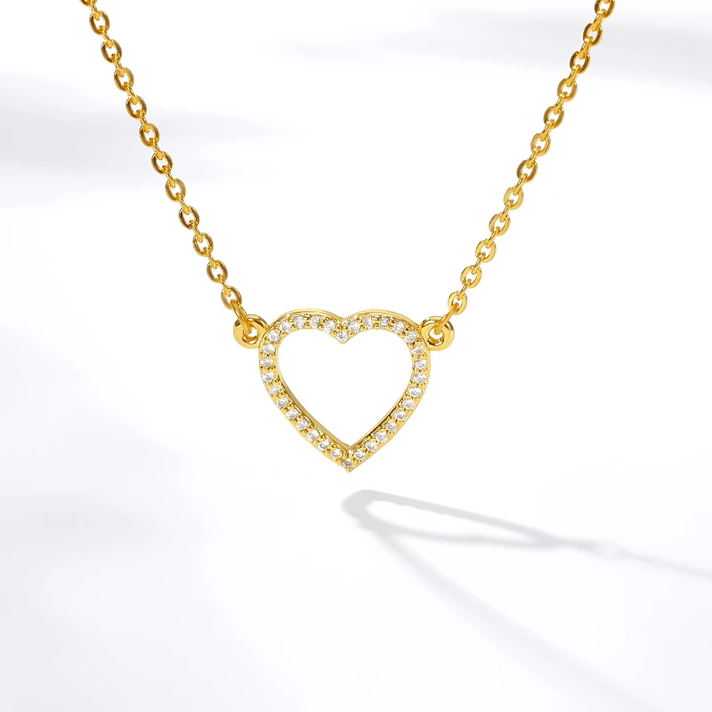 

Zircon Heart Necklaces For Women Girls Lover Gold Color Stainless Steel Neck Chain Female Pendant Necklace Jewelry Birthday Gift