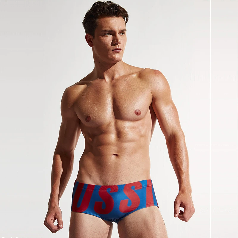 

Fashion Printing Mens Swimsuit 2020 Sexy Swimwear Men Shorts Low Waist Bathing Suit Beach Wear Quick-drying Summer Swim Trunks
