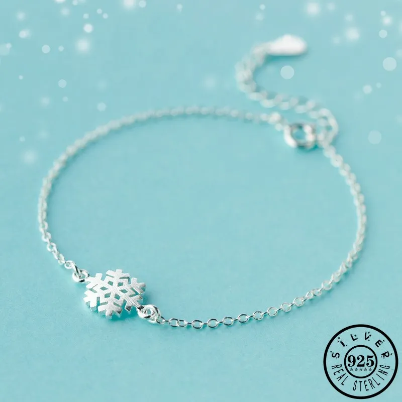 100% 925 стерлингового серебра нежные снежинки Форма себе очарование ручной