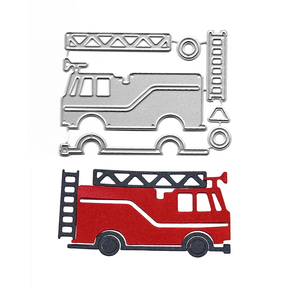 

Fire Truck Cutting Dies Scrapbooking DIY Card Making Stencil Embossing Folder Album Paper Art Metal Craft Clear Stamps Troqueles