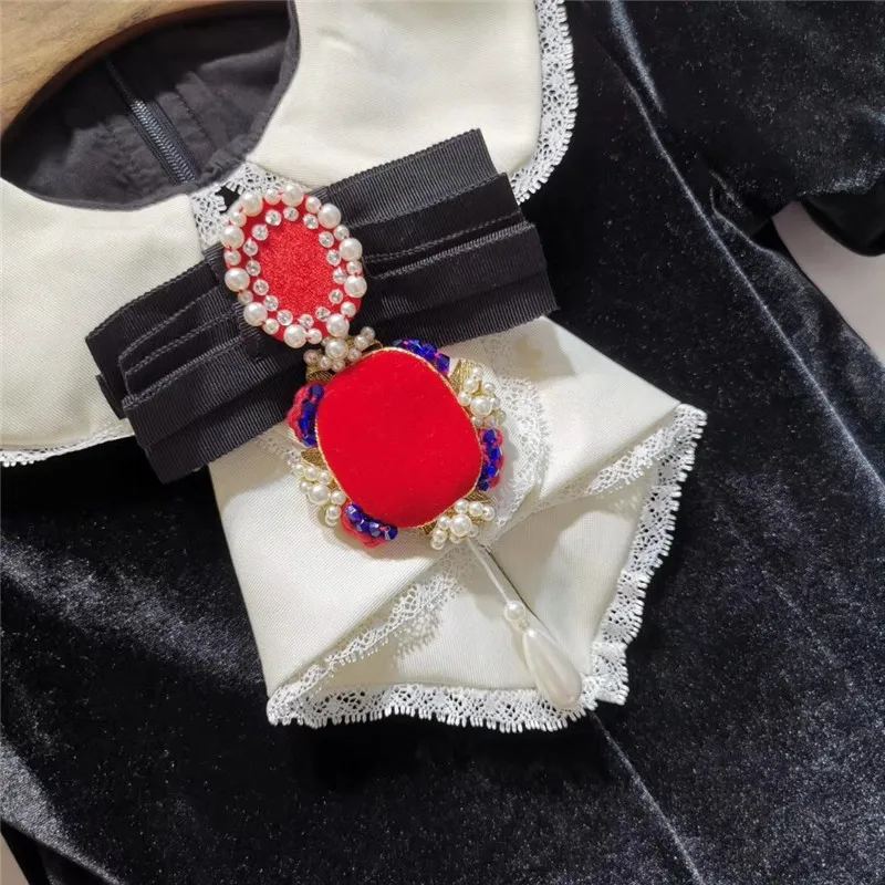 Модное вечернее платье для девочек на осень и весну 2019 черное принцессы детские