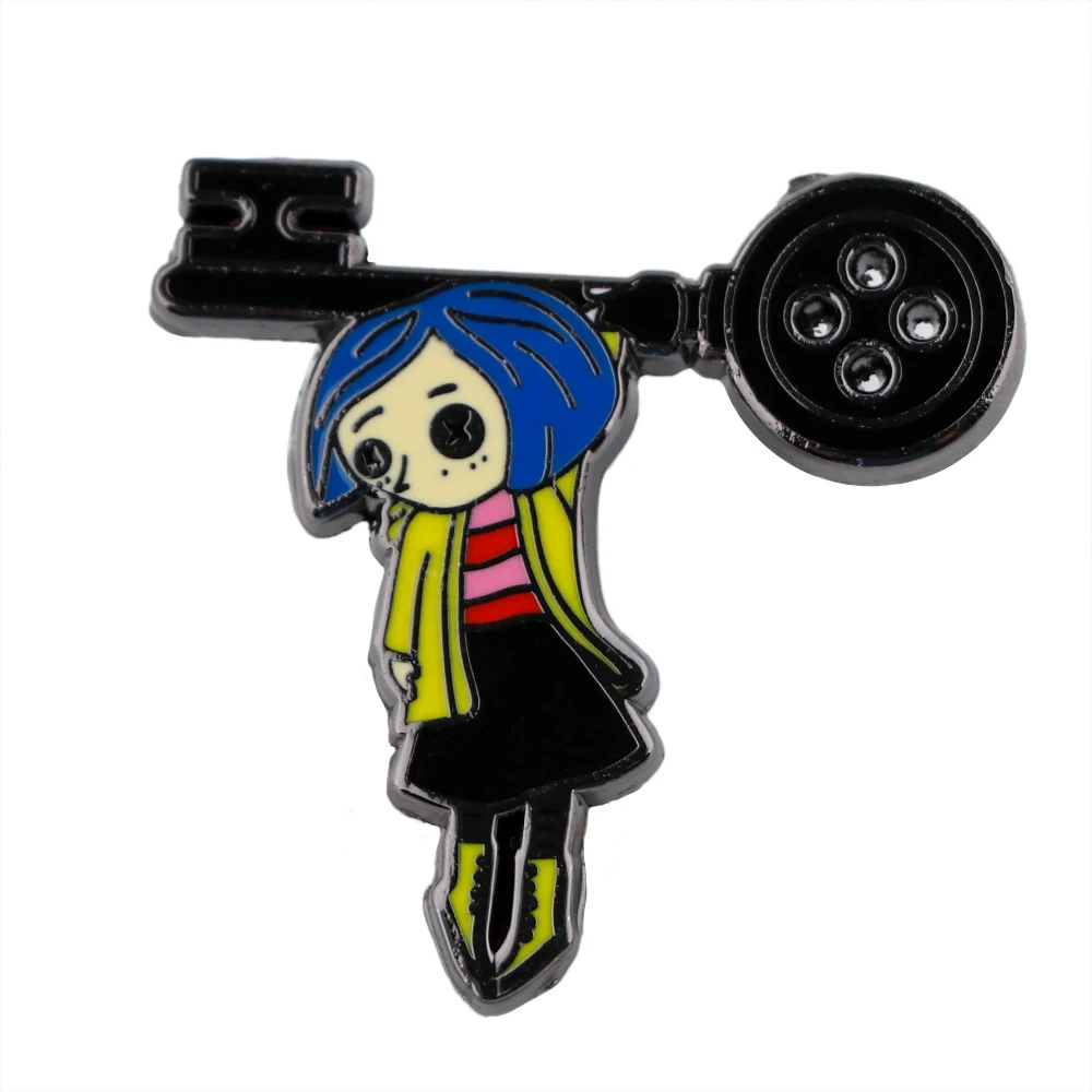Эмалированная заколка для лацканов Coraline заколки рюкзаков броши на одежду Милая