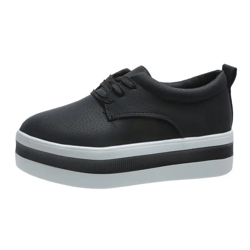 

women's shoes thick bottom new casual female vulcanize shoe black green pink lace up fashion girl sneakers with platform