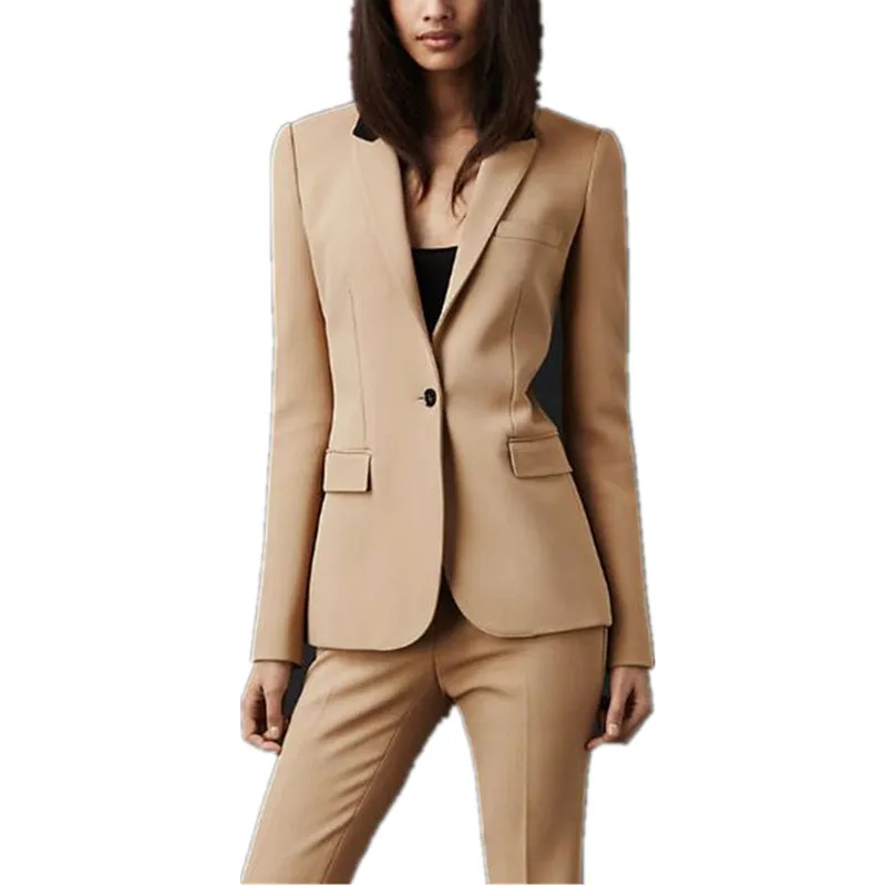

Women Pant Suits Fashion Office Lady Long Sleeve Blazer with Pants Work Wear Elegant Suits for Weddings Custom Made High Quality