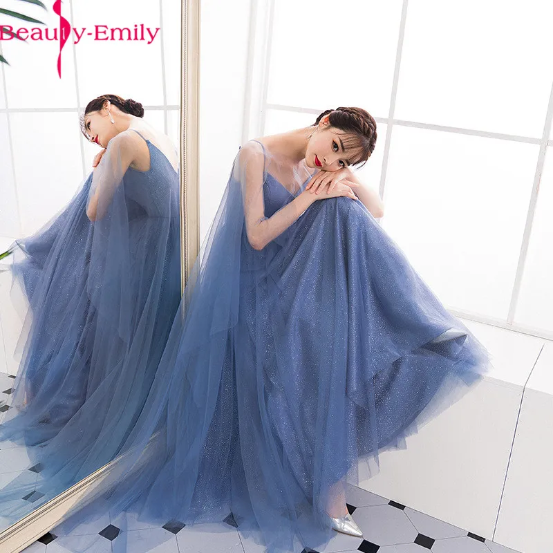 Custom Size Elegant Evening Dresses Charming Beauty Emily A Line Sequined V Neck Long Dress 2020 Sexy Spaghetti Strap Party Gown | Свадьбы и