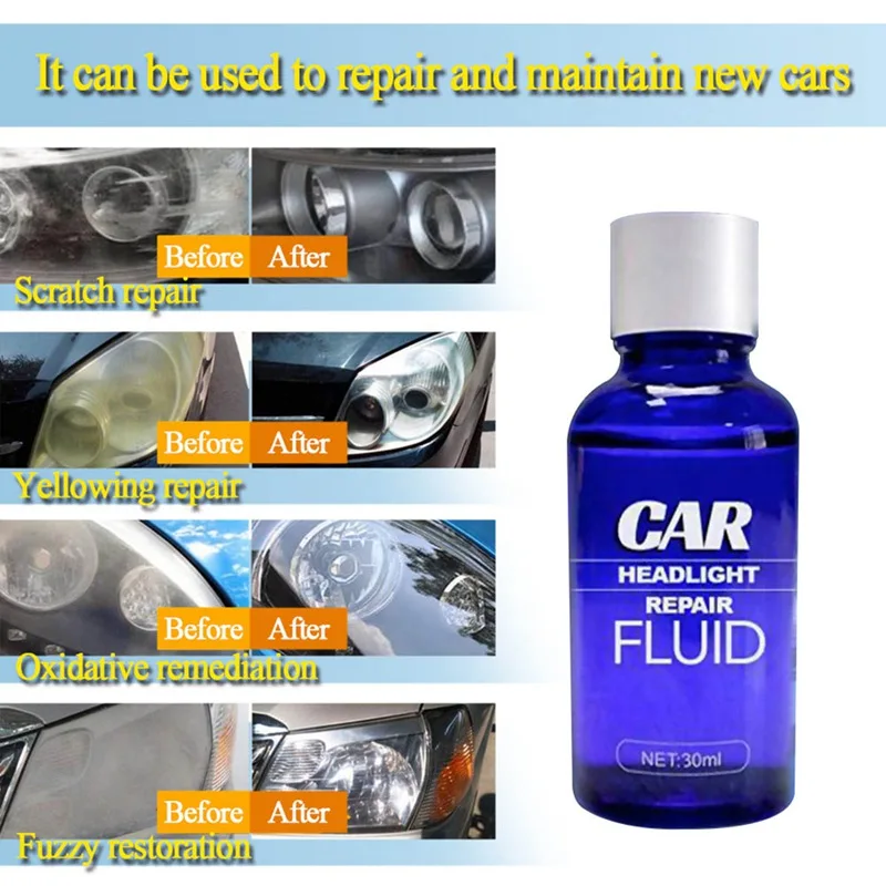 

30ml Car Headlight Cleaning Polishing Repair Liquid Scratch Remover Agent Retreading Spray Auto Head Light Anti-scratch Tool