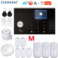 4g 3g gsm wifi wireless 433mhz alarm system for home burglar security alarm kit with smoke detector tuya smart life app control