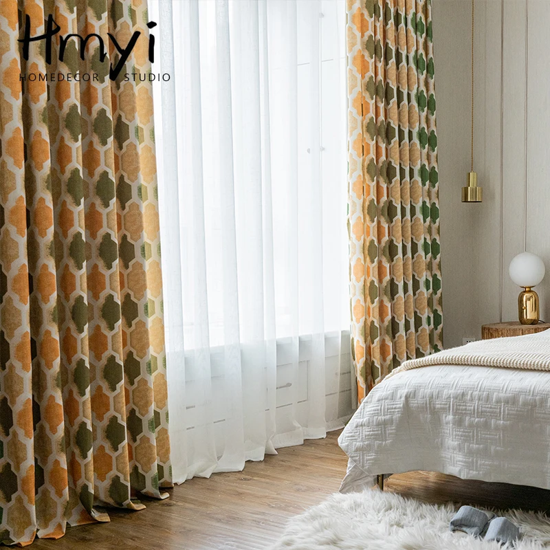 Светонепроницаемые занавески современные красочные красивые геометрические