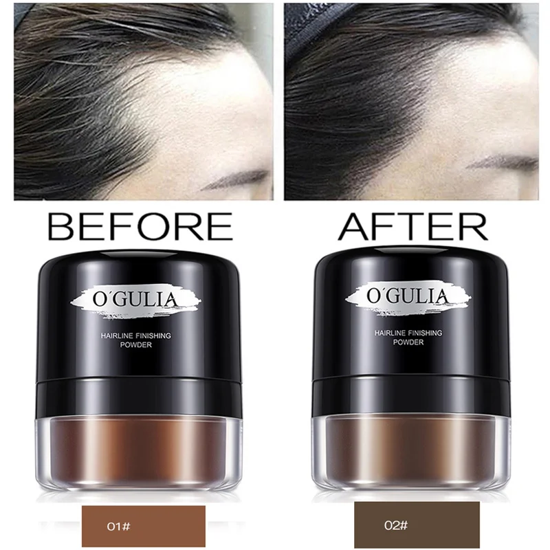 Коричнево серая рассыпчатая пудра для волос с затемненными краями водостойкая