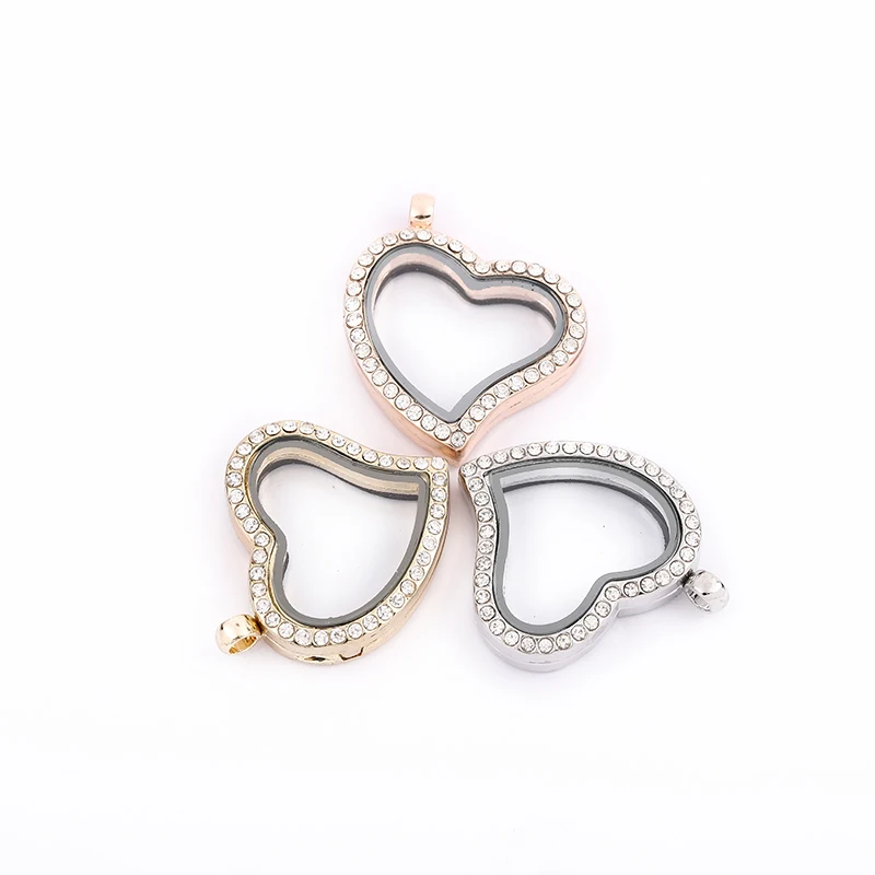 

100pcs/lot Opendable Memory Floating Locket Bracelet with Rhinestone Glass 25mm Round Locket Bracelet Pendant for Women