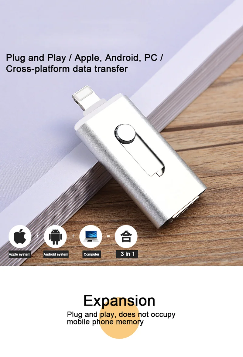OTG 3 в 1 USB флэш-накопитель type-C и Micro USB 128 Гб 64 Гб 32 Гб 16 Гб флешки Двусторонняя Флешка для iPhone/iPad/IOS/Android/PC USB C ФЛЕШКА