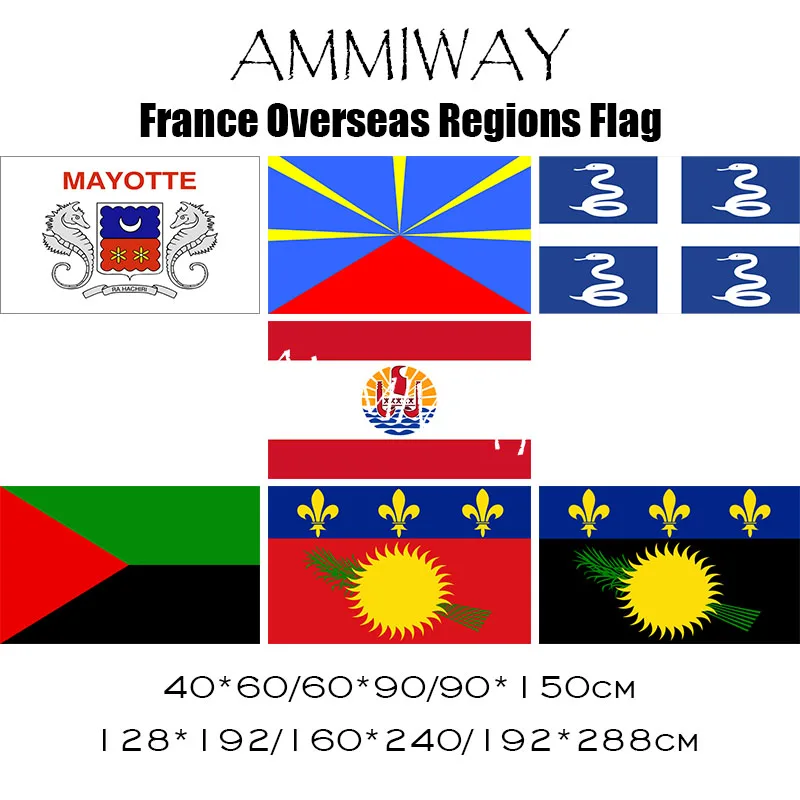 Флаг французской Гвианы AMMIWAY Национальный полиэстер висящий флаг французский