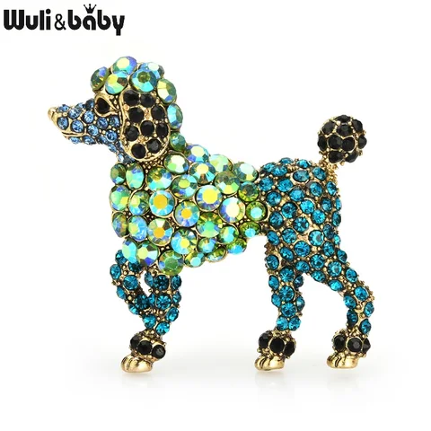 Wuli&baby зелёная брошь собака