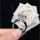 Женское кольцо с муассанитом, круглый бриллиант с бриллиантом 1 карат, 2 карата, 3 карата, с бриллиантом, прошло испытание