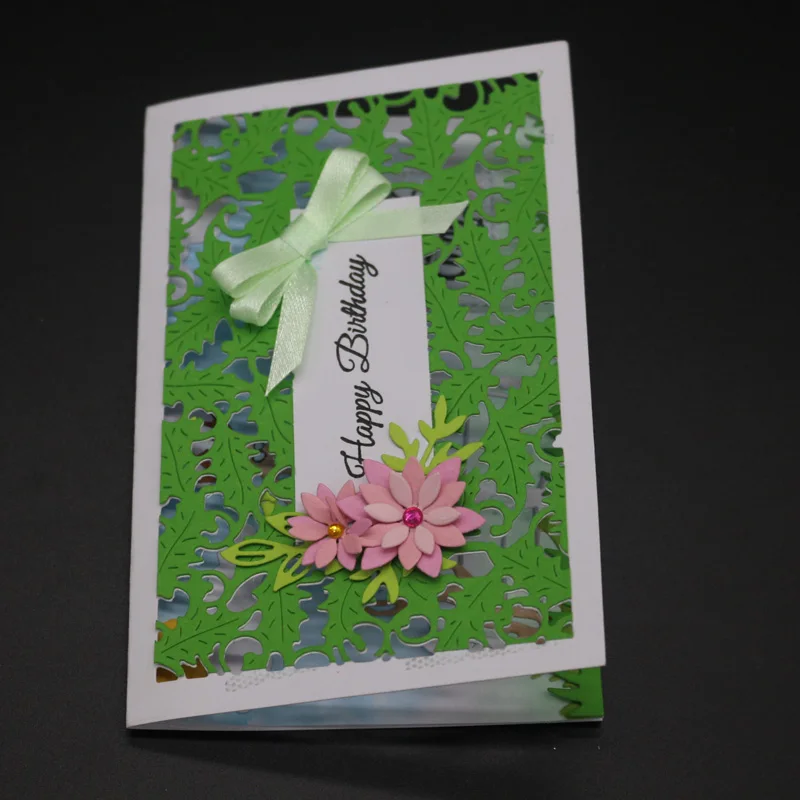 Форма для высечки листьев прямоугольная металлическая рамка штамп скрапбукинга