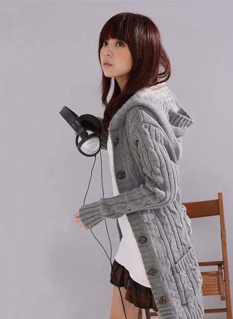 

Акция 2015, кардиганы, свитер, женский длинный стильный Теплый Новый женский свитер, распродажа осенне-зимней куртки, Серый кардиган