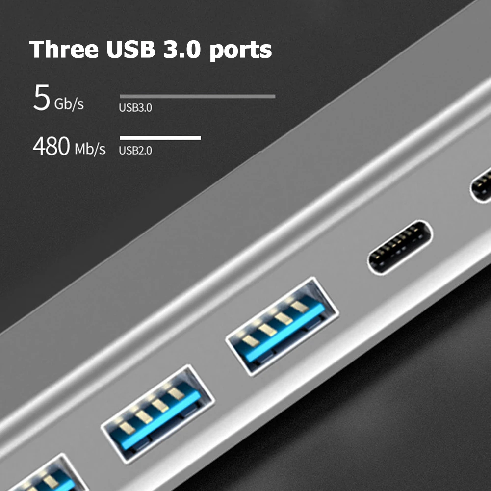 

14 in 1 USB Type-C HUB USB3.0 2 USB2.0 3.5mm 2 USB-C RJ45 3 Converter Household Computer Accessories for Laptop Kit