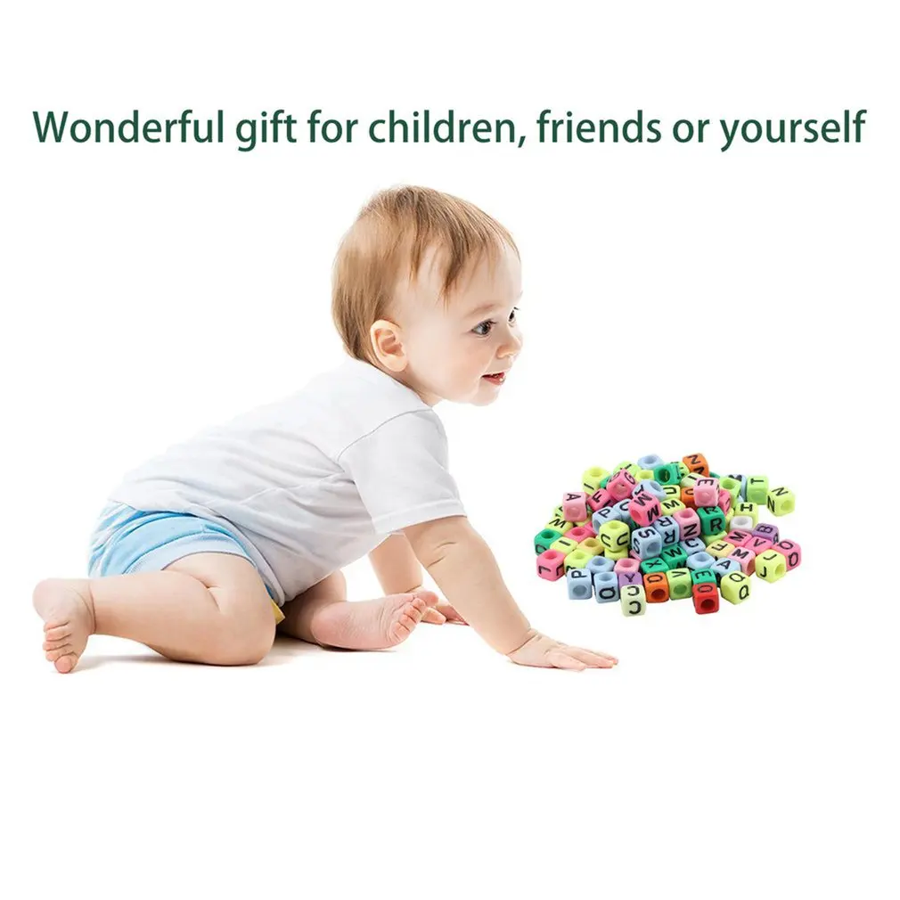 

1Bag/100Pcs 6mm Cute Alphabet Letter Charms Beads DIY Jewelry Making Gift For Friends Children